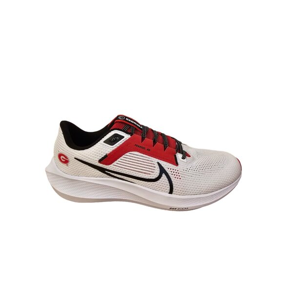 NIKE AIR ZOOM PEGASUS 40 UGA GEORGIA BULLDOGS WHITE RED BLACK MEN’S